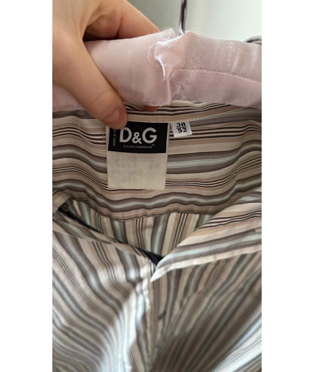 DOLCE&GABBANA Бежевая хлопковая кэжуал рубашка, фото 6