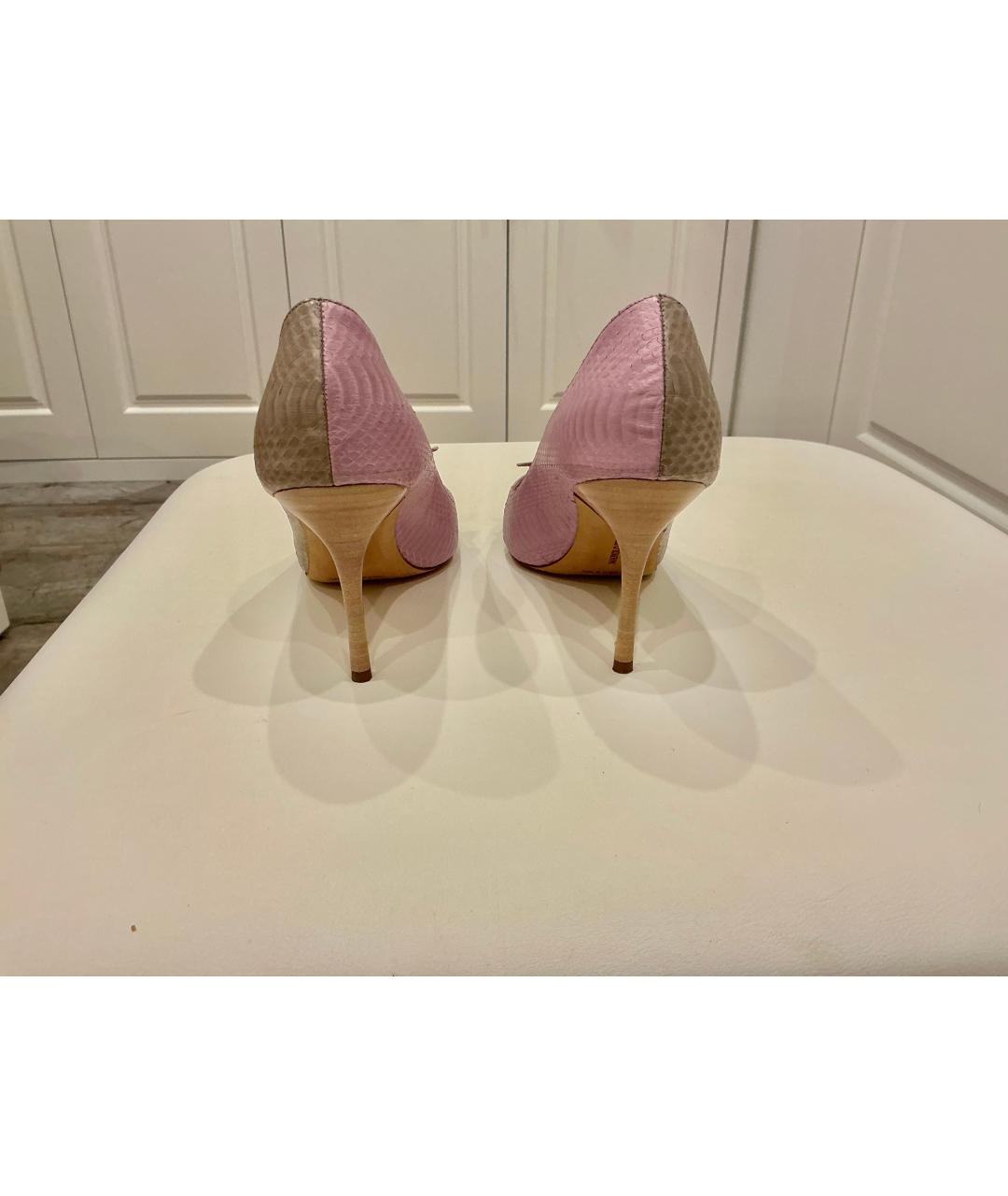 MANOLO BLAHNIK Бежевые кожаные туфли, фото 3