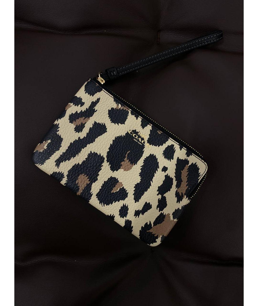 COACH Бежевый кожаный кошелек, фото 2