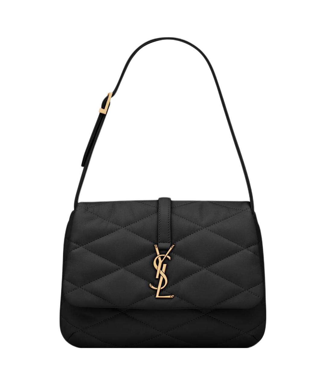 SAINT LAURENT Черная кожаная сумка через плечо, фото 1