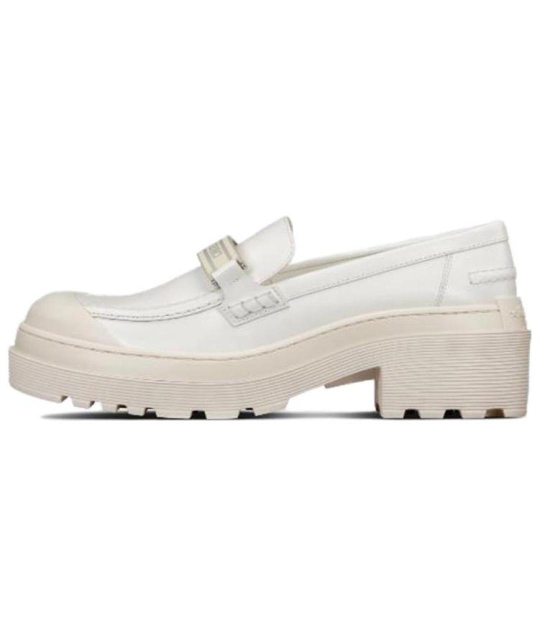 CHRISTIAN DIOR Белые кожаные лоферы, фото 2