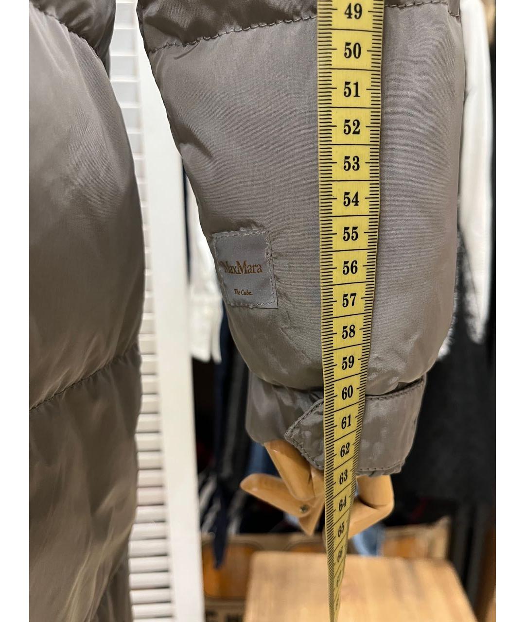 MAX MARA THE CUBE Серебрянный полиэстеровый пуховик, фото 7