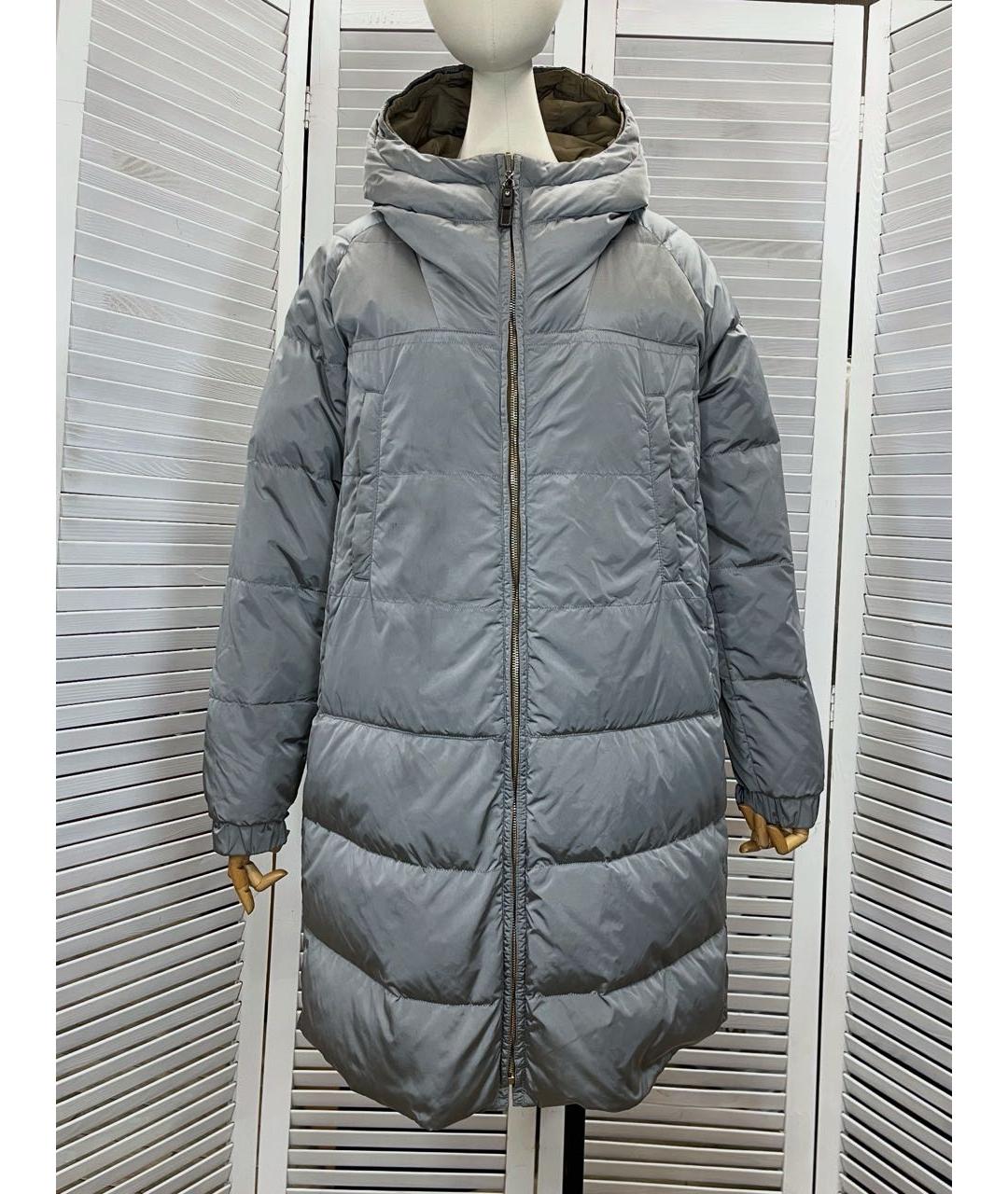 MAX MARA THE CUBE Серебрянный полиэстеровый пуховик, фото 9