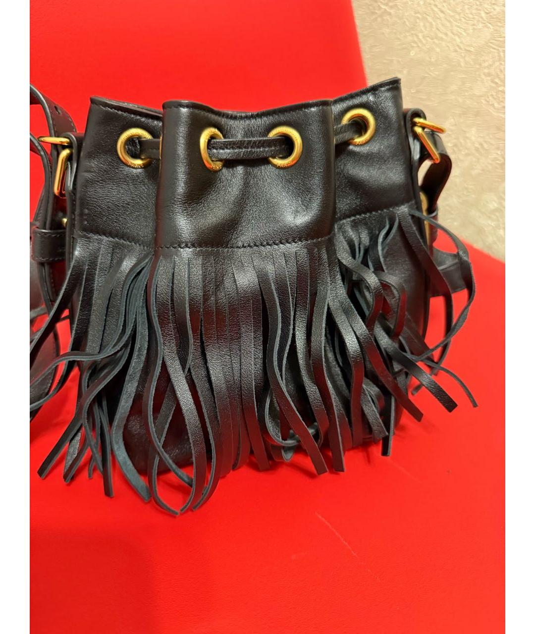 SAINT LAURENT Черная кожаная сумка через плечо, фото 2