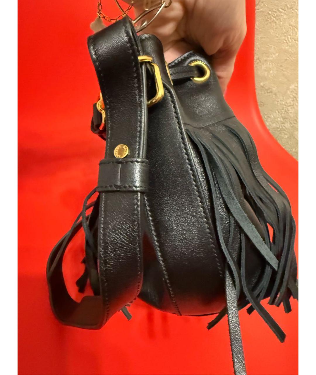 SAINT LAURENT Черная кожаная сумка через плечо, фото 3