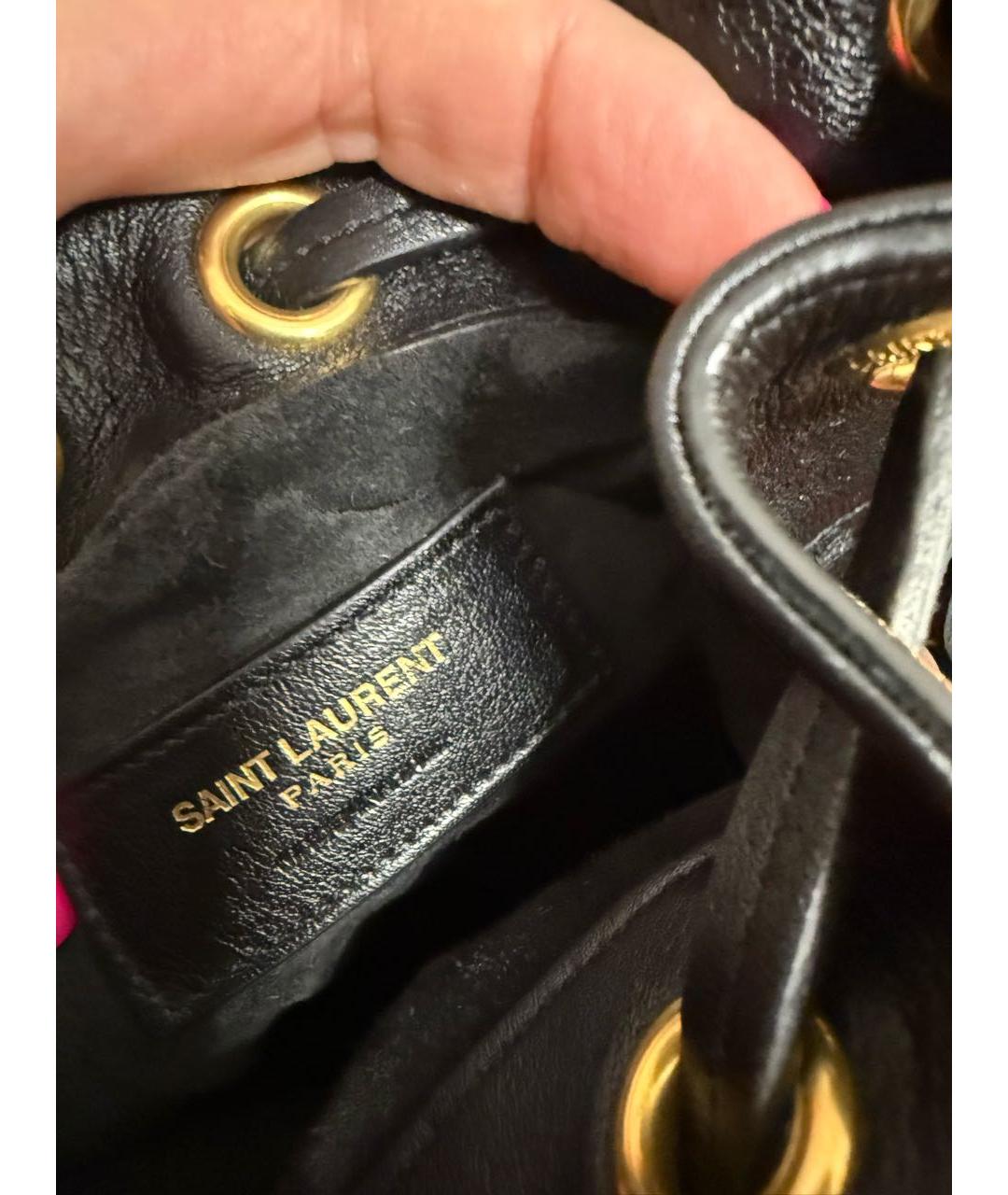 SAINT LAURENT Черная кожаная сумка через плечо, фото 8