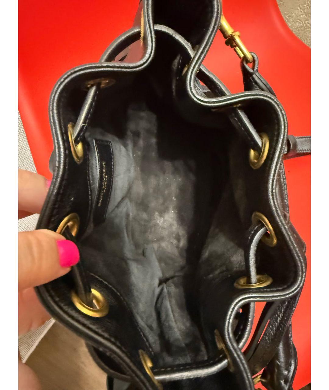 SAINT LAURENT Черная кожаная сумка через плечо, фото 4