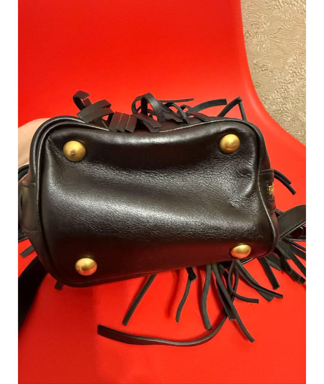 SAINT LAURENT Черная кожаная сумка через плечо, фото 5