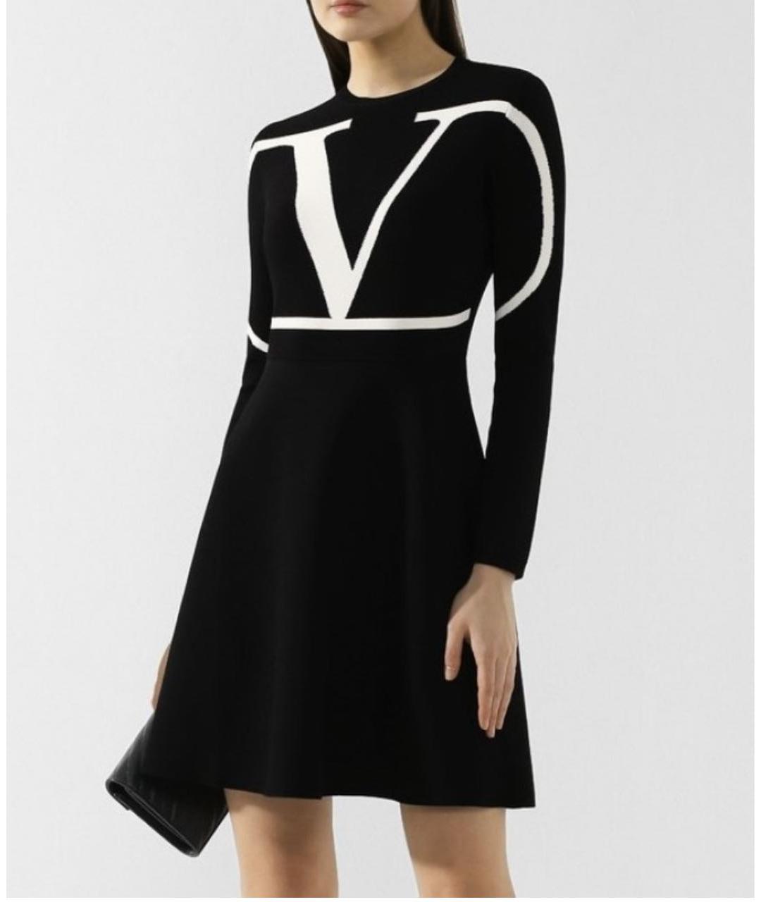 VALENTINO Черное полиэстеровое повседневное платье, фото 4