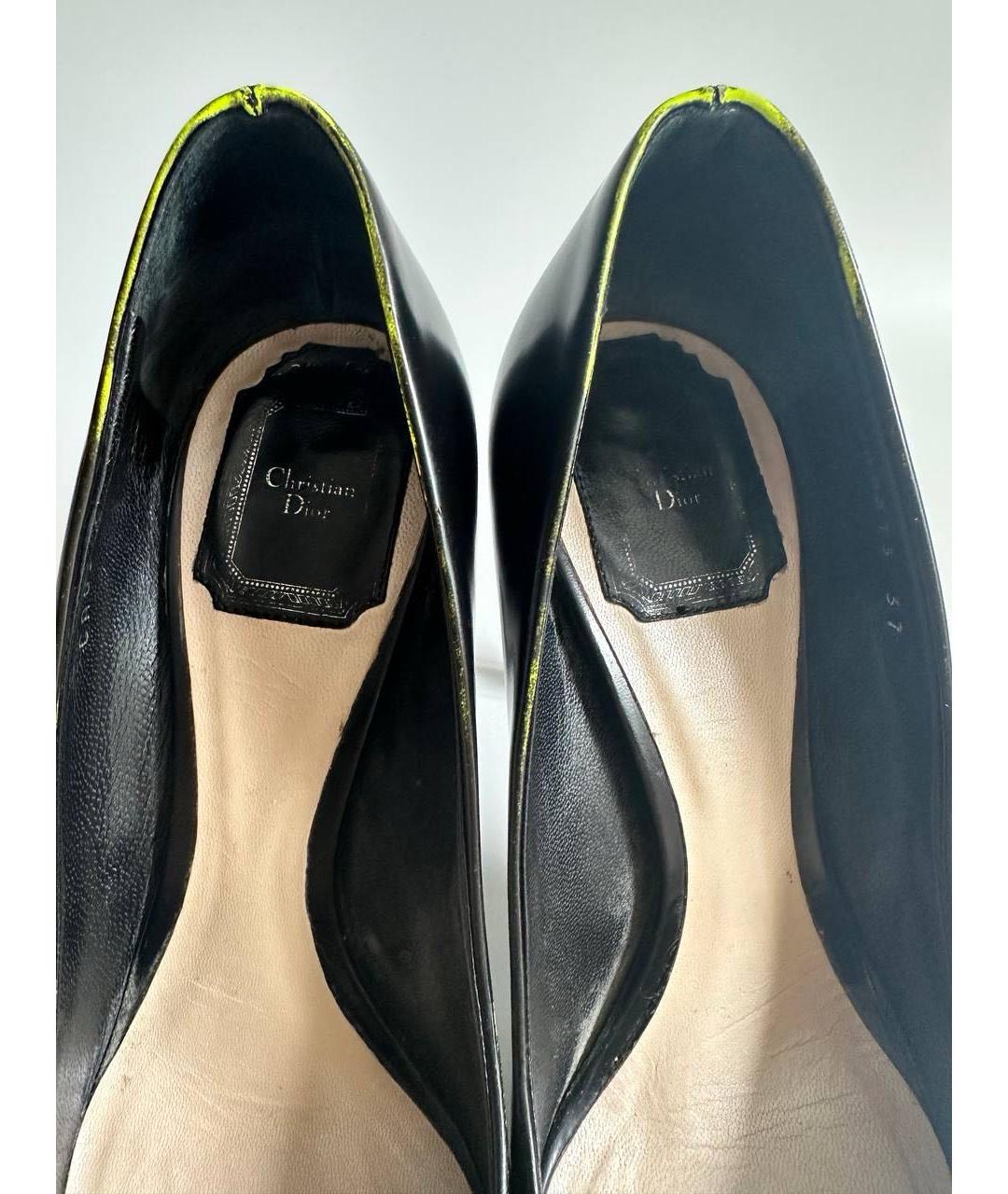 CHRISTIAN DIOR Черные кожаные туфли, фото 5