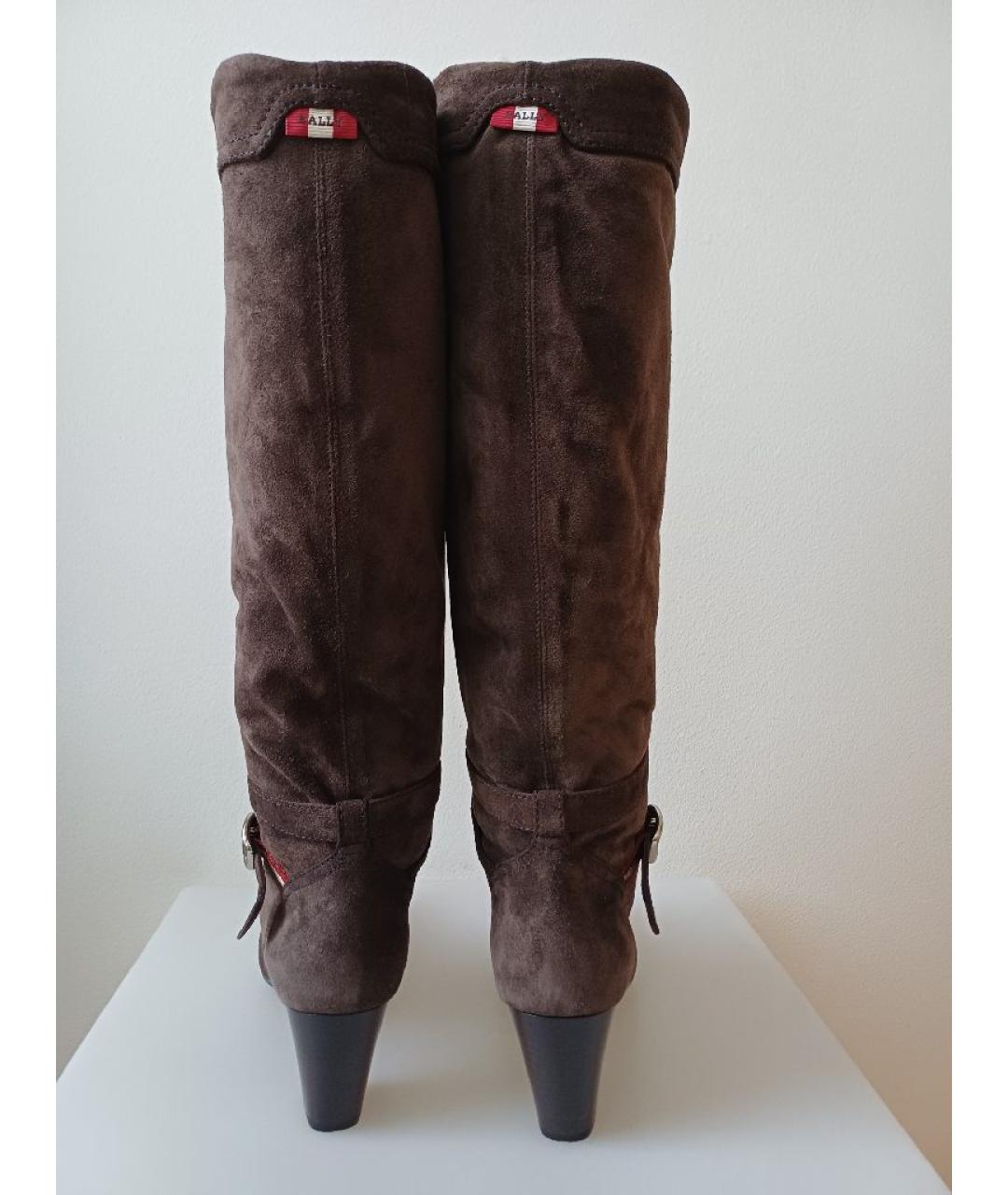 BALLY Коричневые замшевые сапоги, фото 8