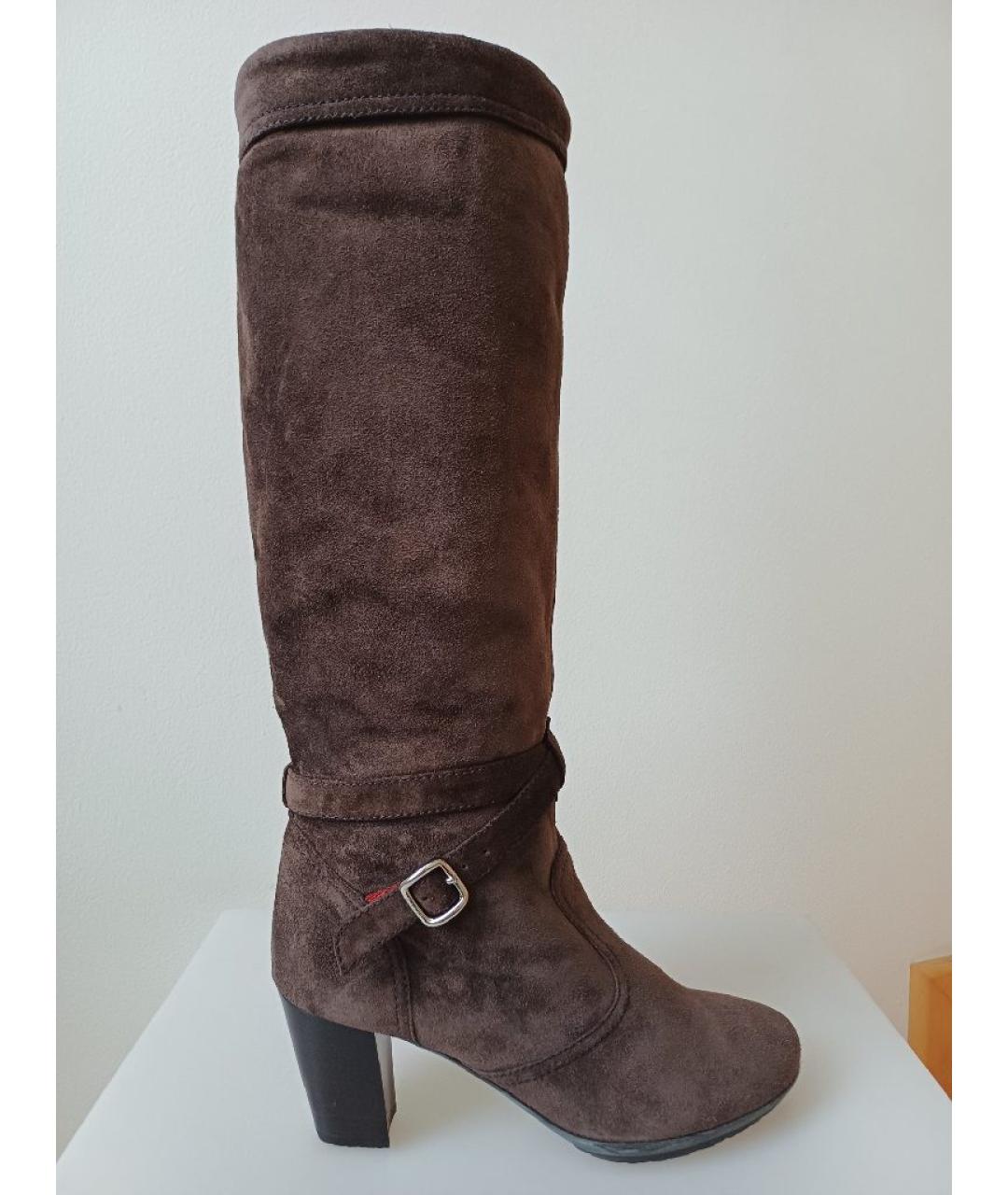 BALLY Коричневые замшевые сапоги, фото 10