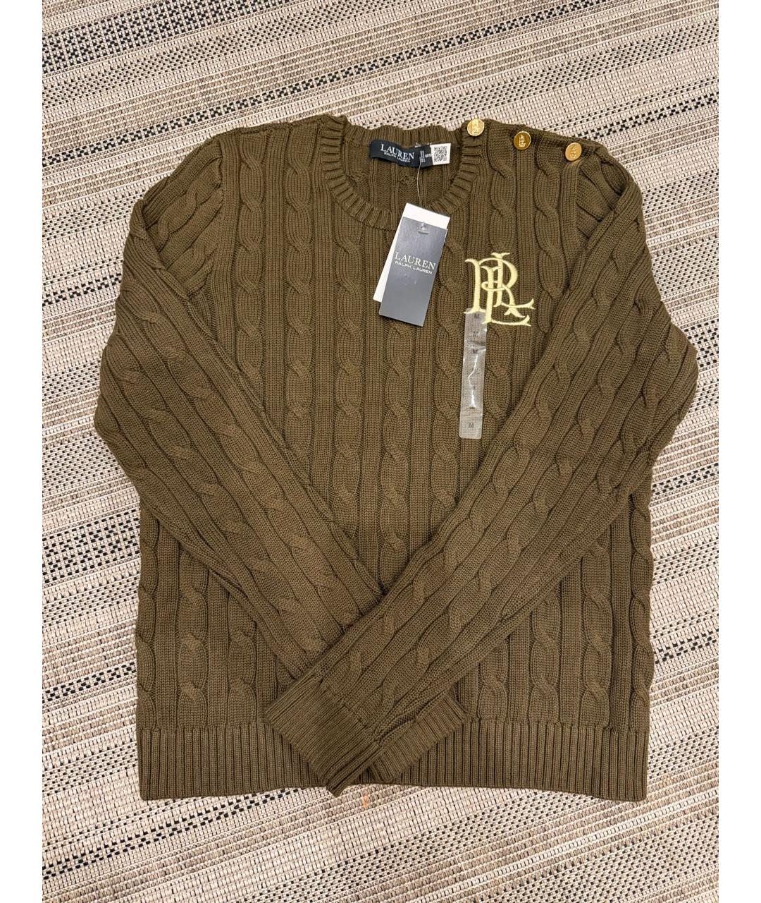 RALPH LAUREN Хаки хлопковый джемпер / свитер, фото 7