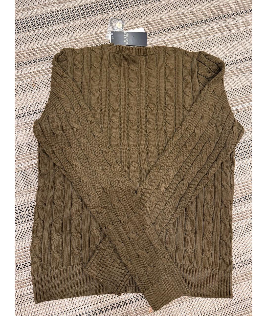 RALPH LAUREN Хаки хлопковый джемпер / свитер, фото 2