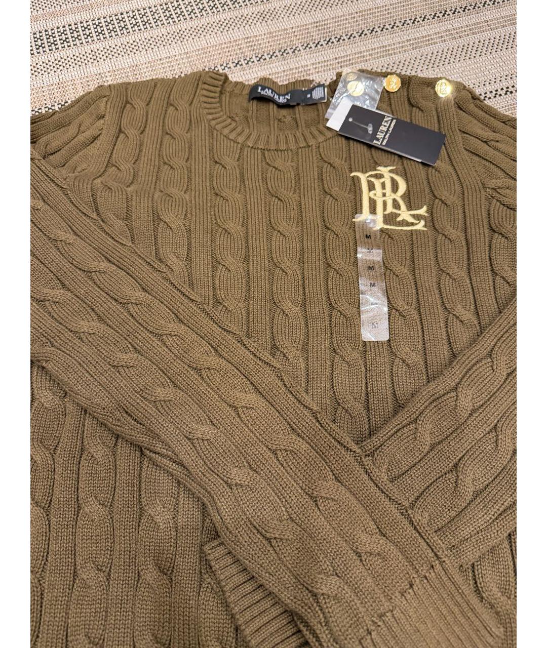 RALPH LAUREN Хаки хлопковый джемпер / свитер, фото 5