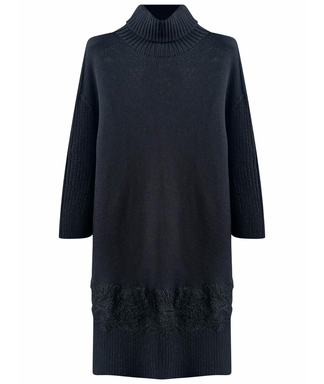 ERMANNO FIRENZE Черное шерстяное повседневное платье, фото 1