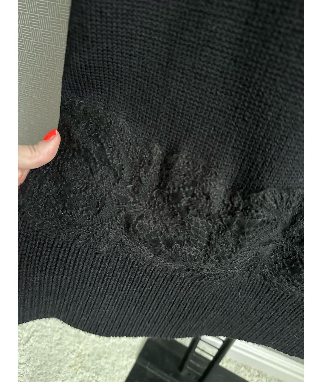 ERMANNO FIRENZE Черное шерстяное повседневное платье, фото 3