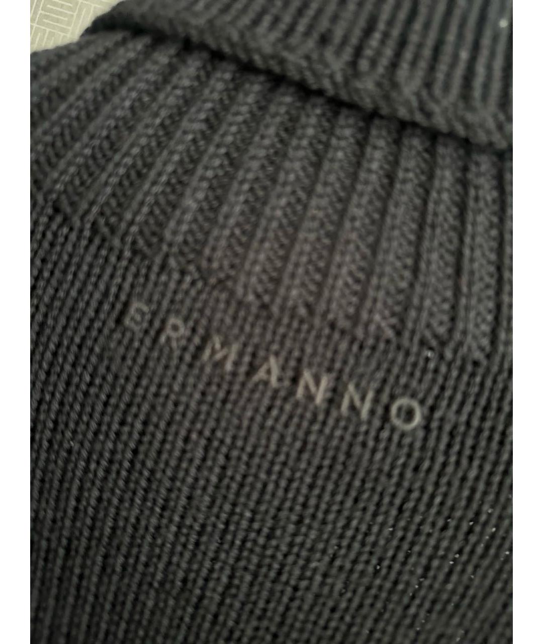 ERMANNO FIRENZE Черное шерстяное повседневное платье, фото 4