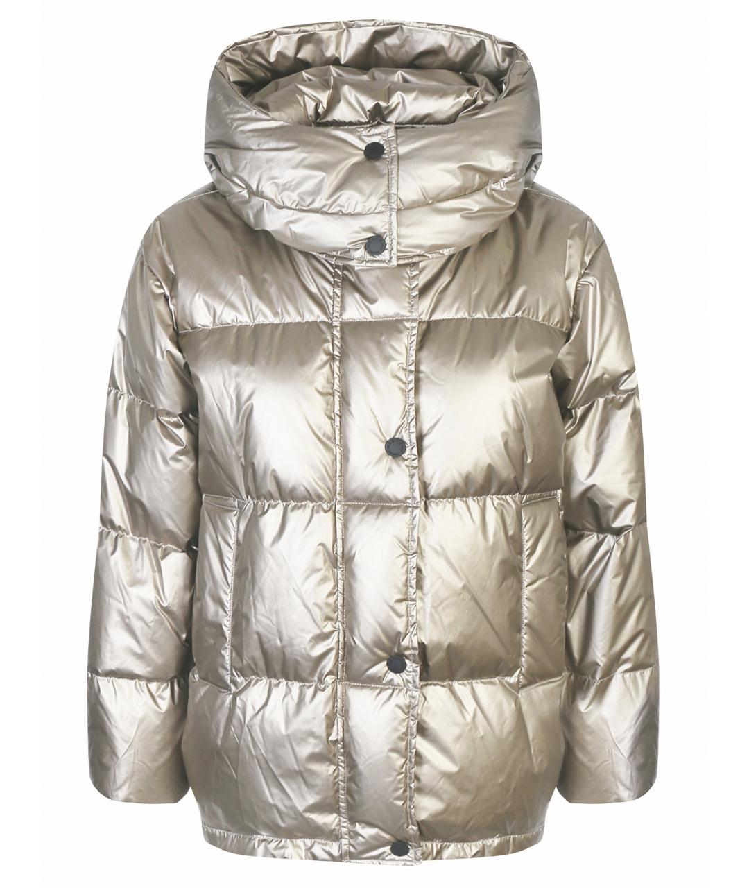 WEEKEND MAX MARA Золотой полиамидовый пуховик, фото 1
