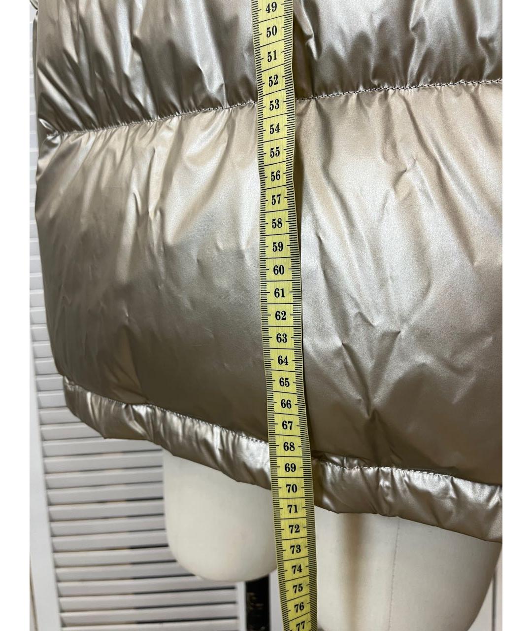 WEEKEND MAX MARA Золотой полиамидовый пуховик, фото 6