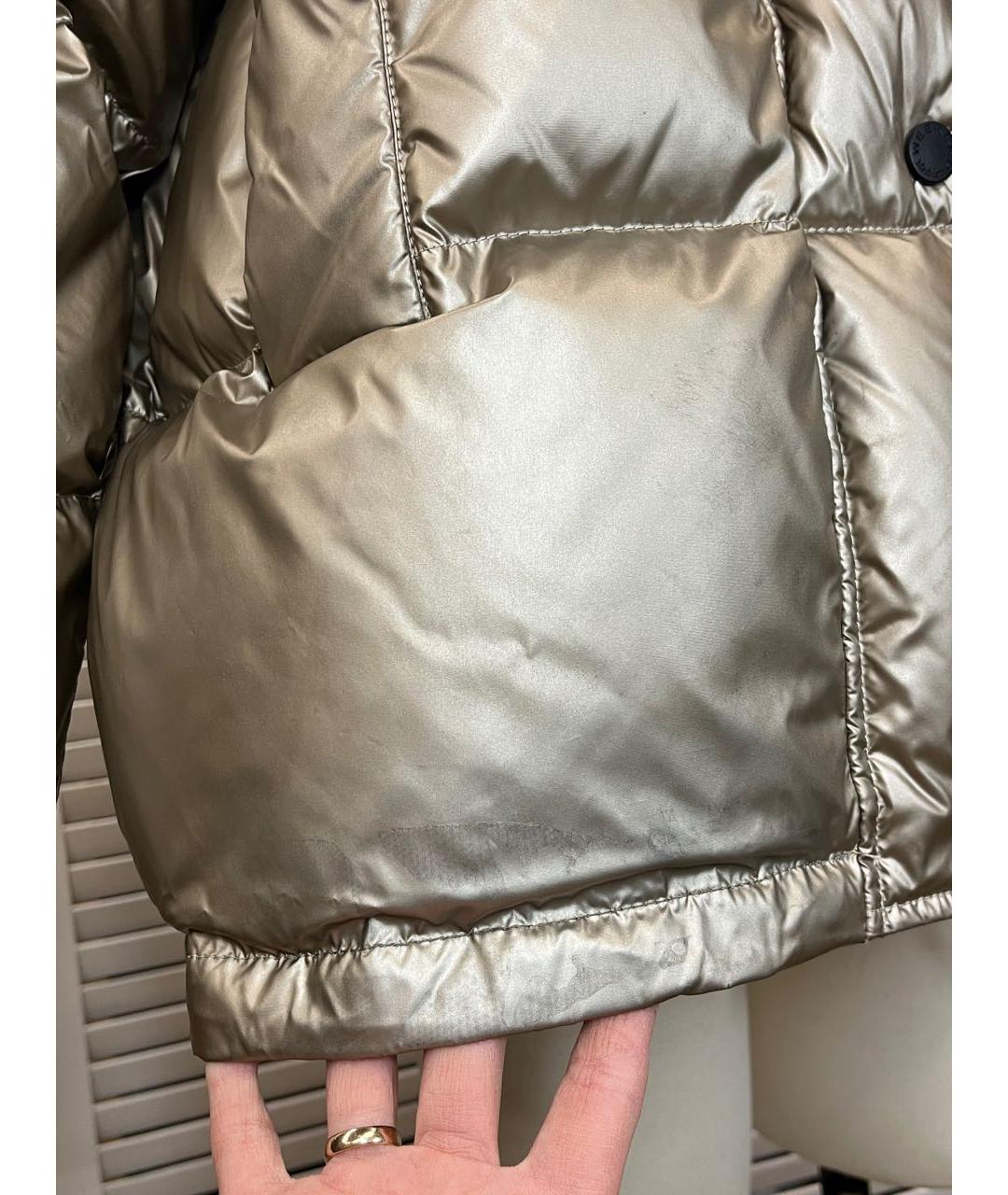 WEEKEND MAX MARA Золотой полиамидовый пуховик, фото 8
