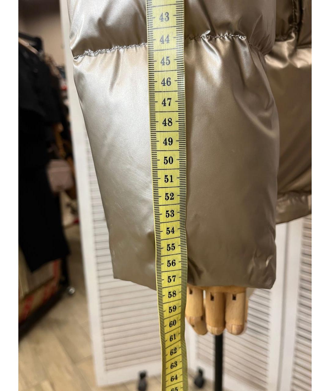 WEEKEND MAX MARA Золотой полиамидовый пуховик, фото 5