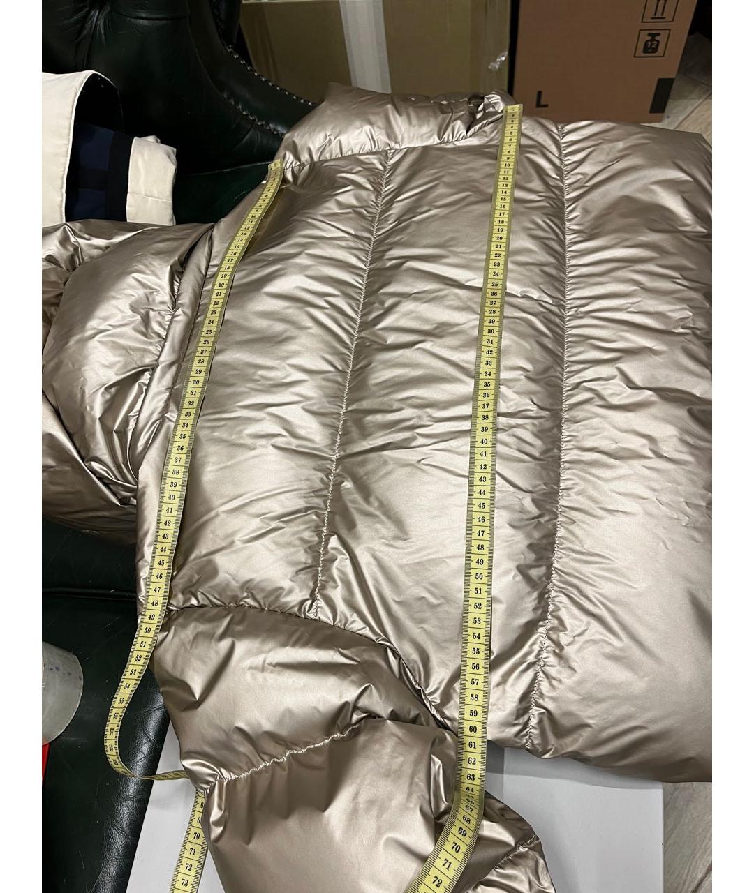 WEEKEND MAX MARA Золотой полиамидовый пуховик, фото 3
