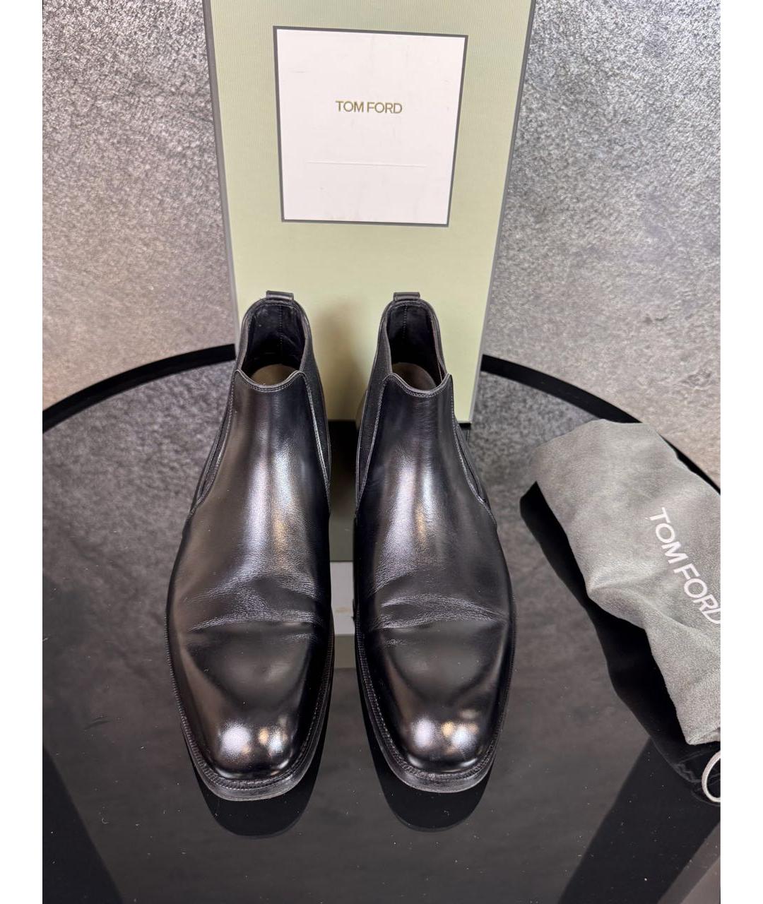 TOM FORD Черные кожаные низкие ботинки, фото 2