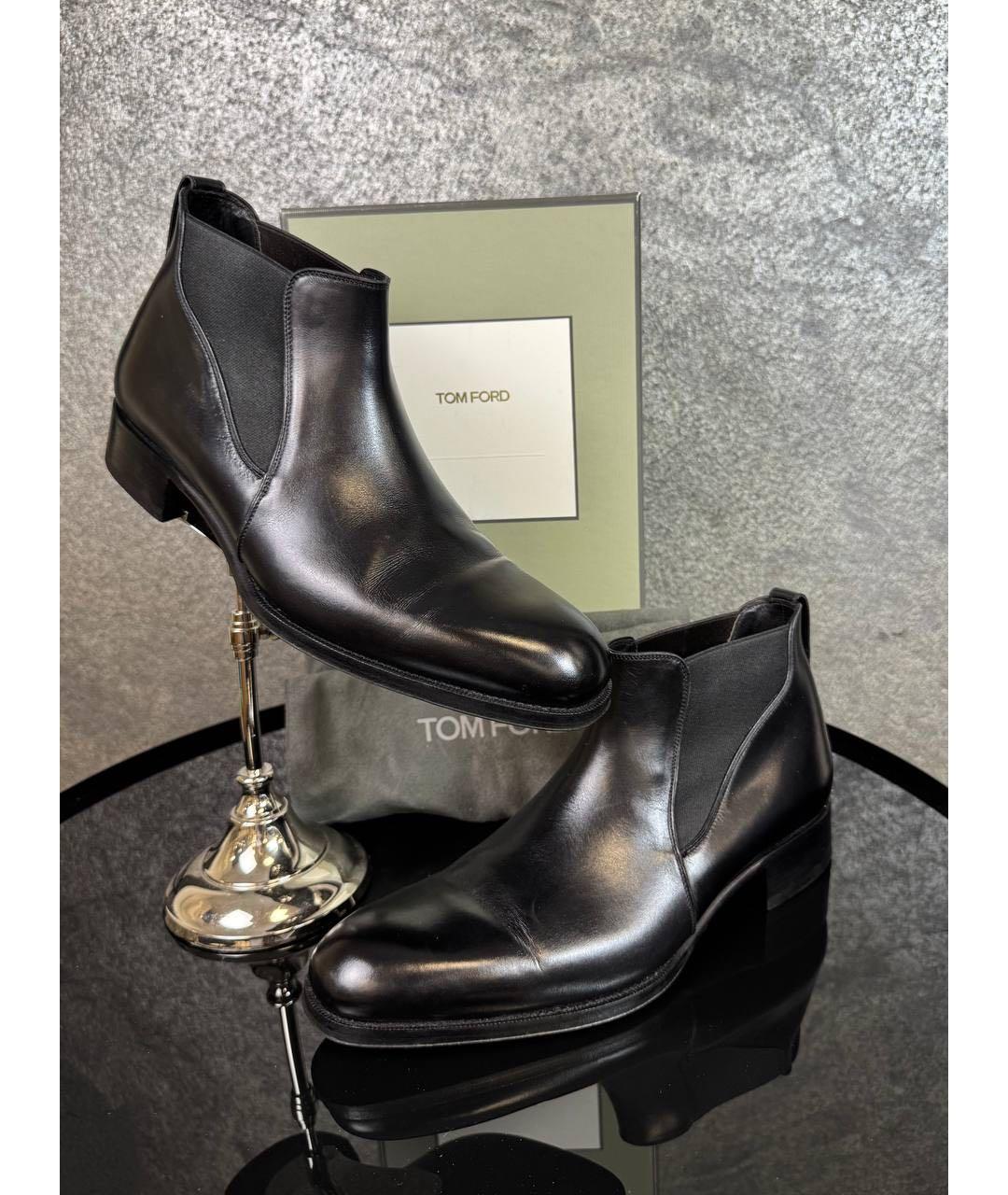 TOM FORD Черные кожаные низкие ботинки, фото 6