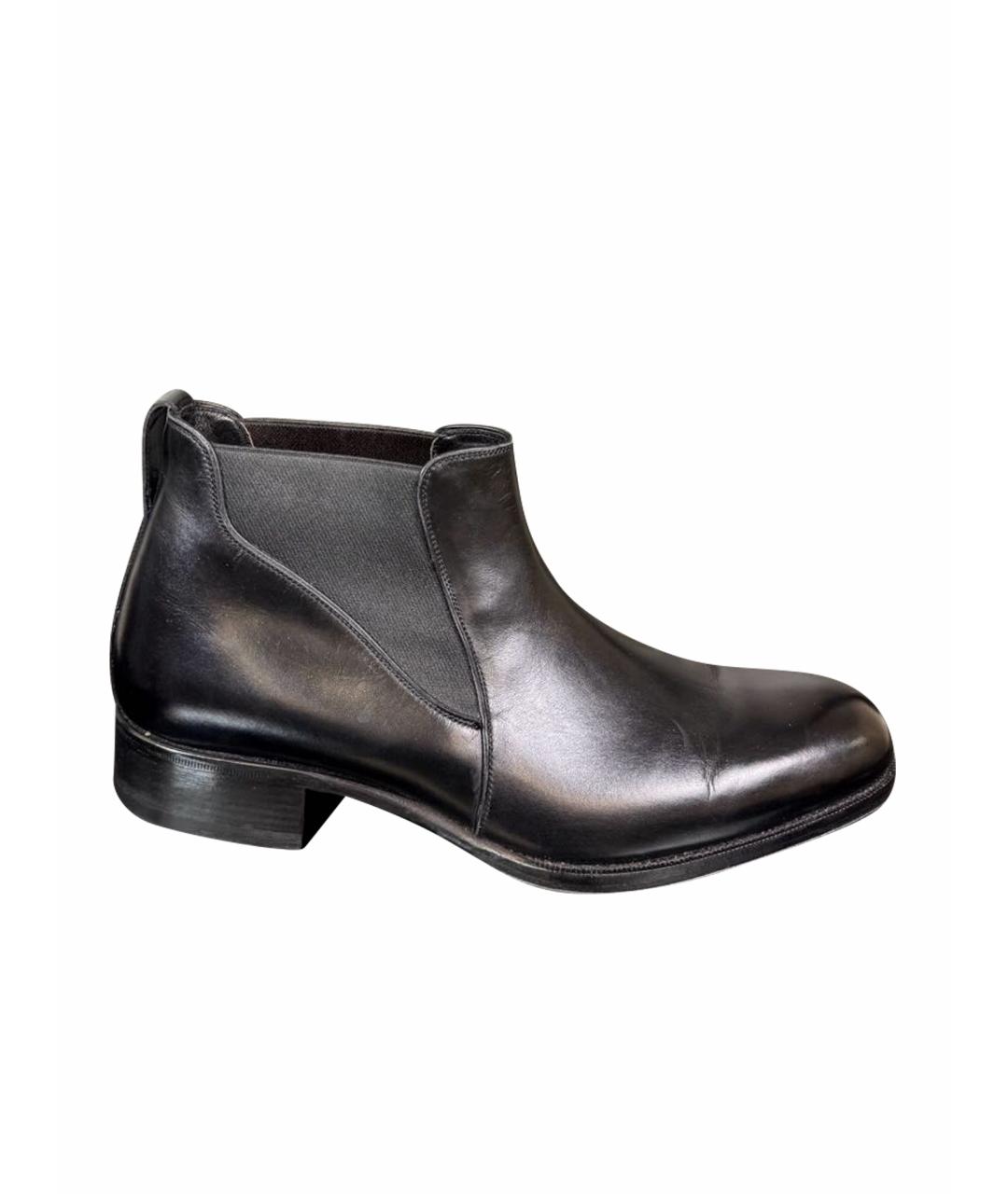 TOM FORD Черные кожаные низкие ботинки, фото 1