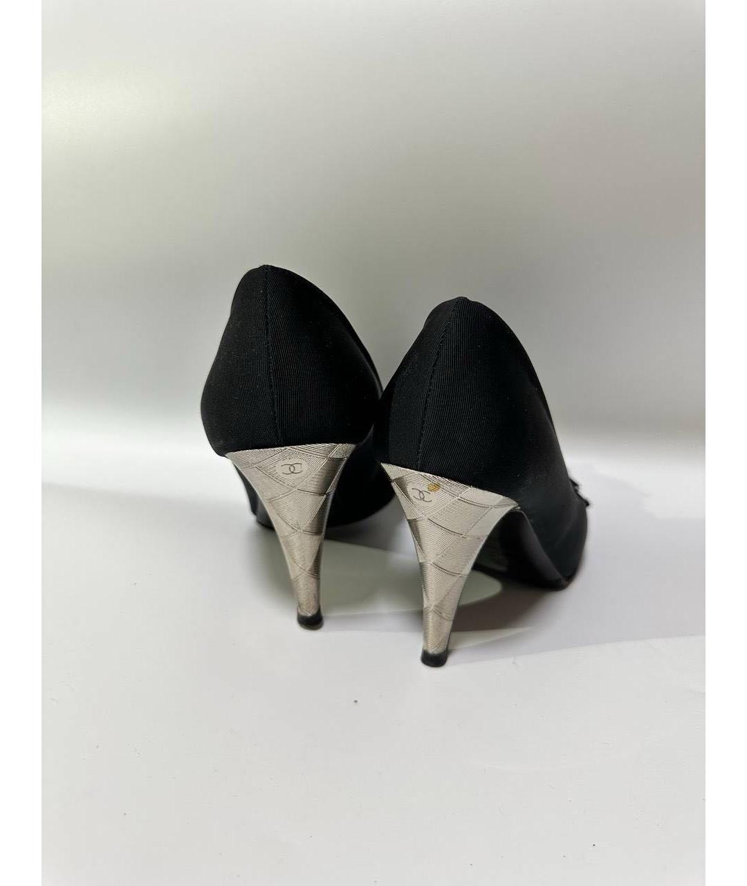 CHANEL Черные текстильные туфли, фото 4