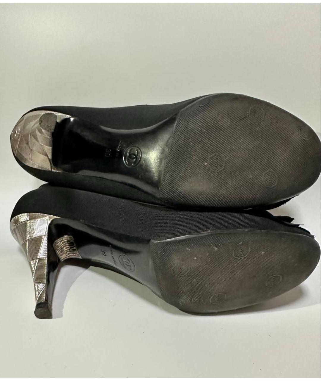 CHANEL Черные текстильные туфли, фото 6