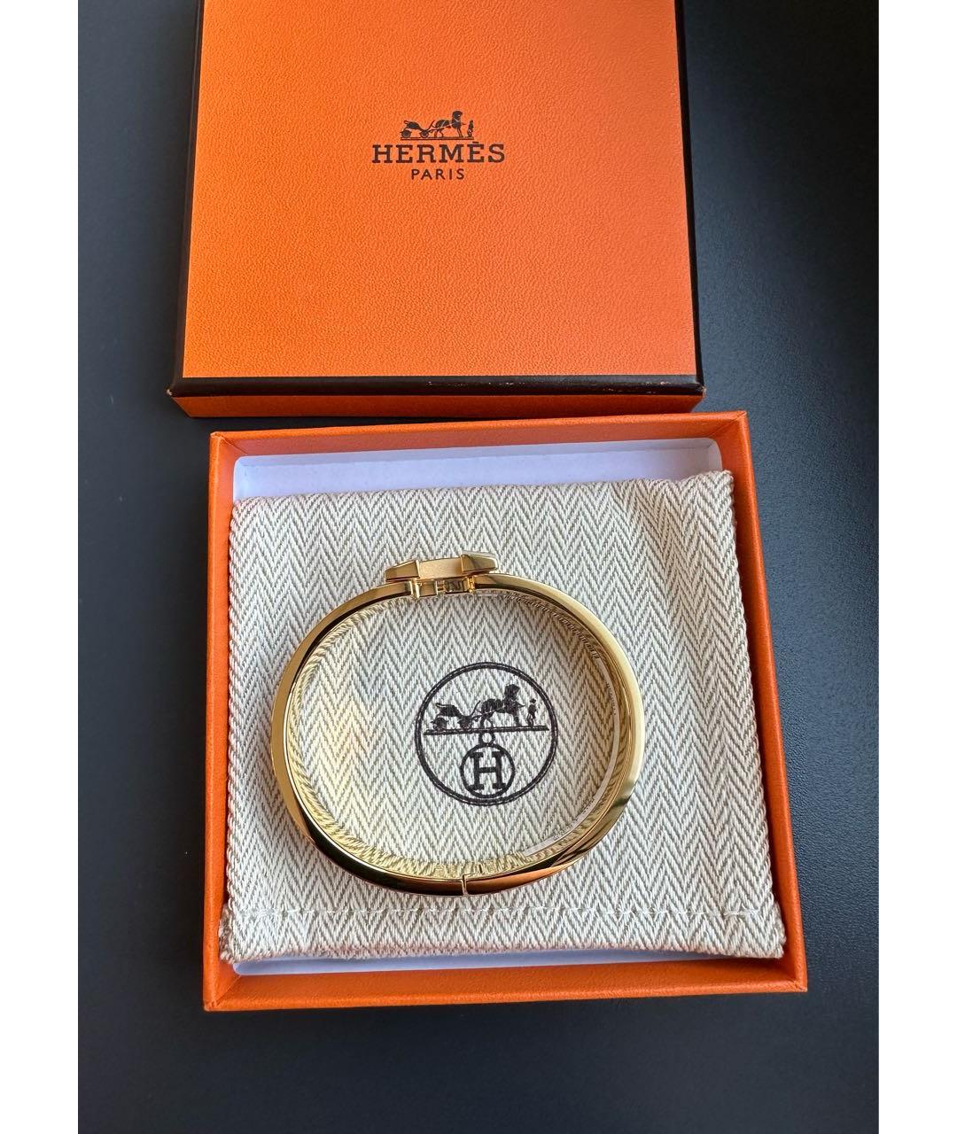 HERMES Белый металлический браслет, фото 5
