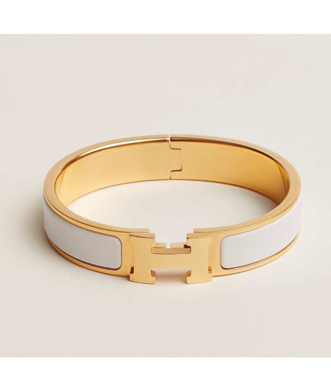 HERMES Белый металлический браслет, фото 6