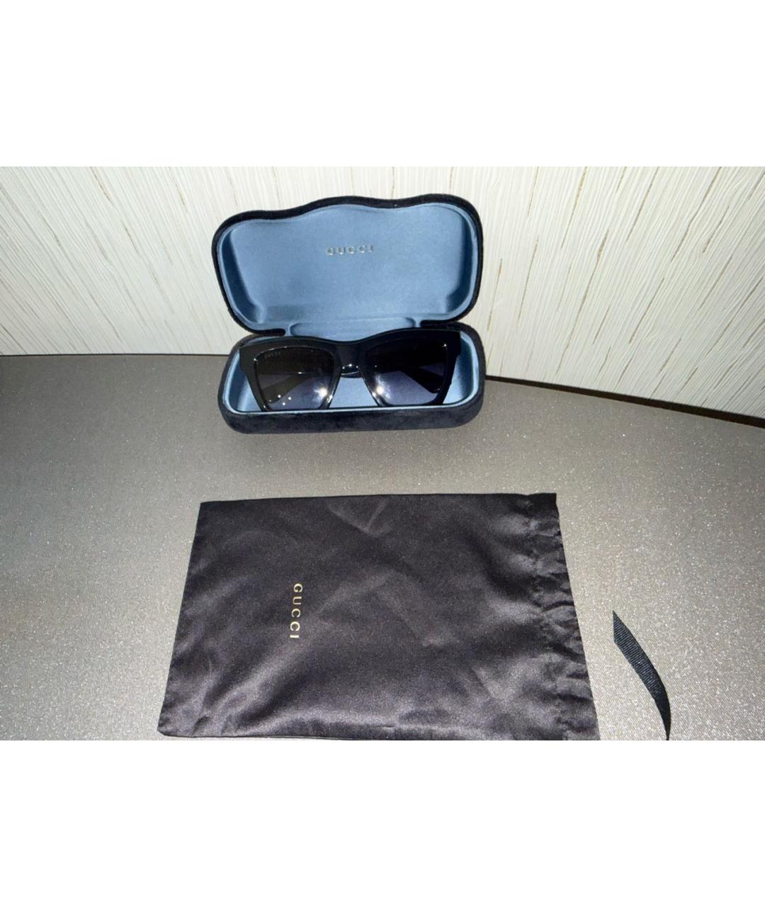 GUCCI Черные пластиковые солнцезащитные очки, фото 4