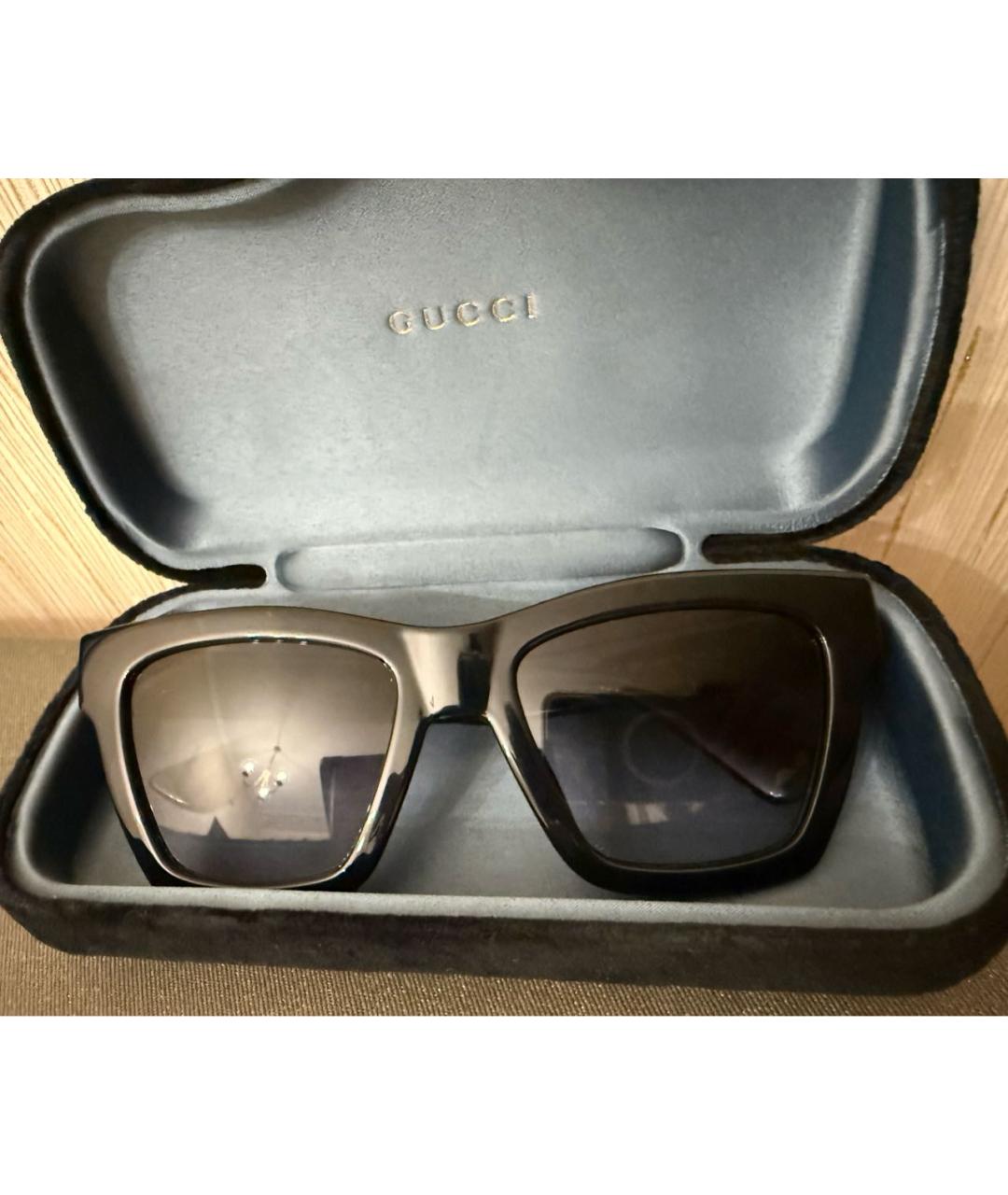 GUCCI Черные пластиковые солнцезащитные очки, фото 2