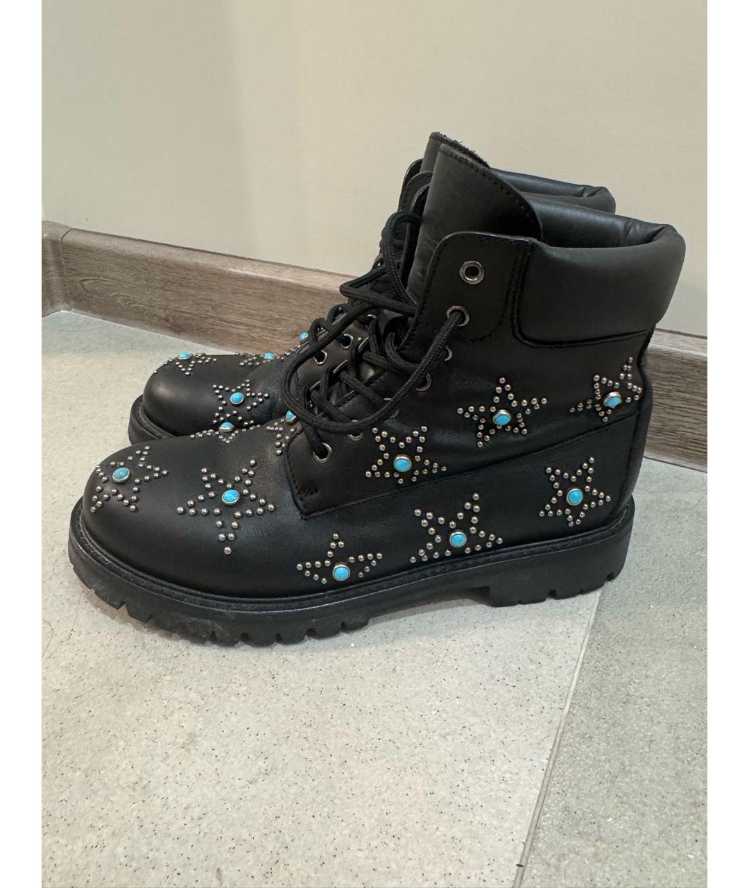 VALENTINO Черные кожаные ботинки, фото 5