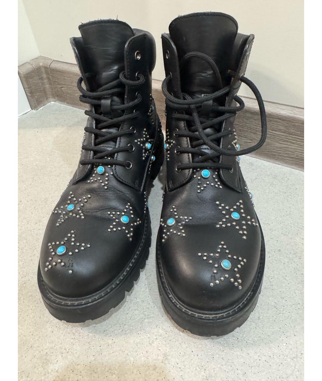 VALENTINO Черные кожаные ботинки, фото 2