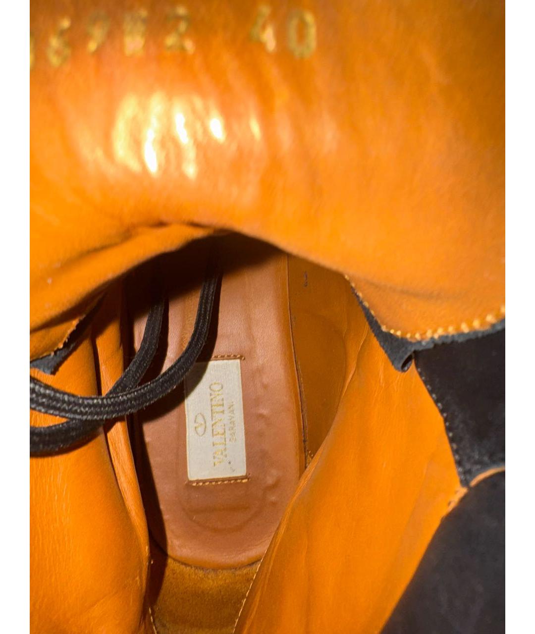 VALENTINO Черные кожаные ботинки, фото 3