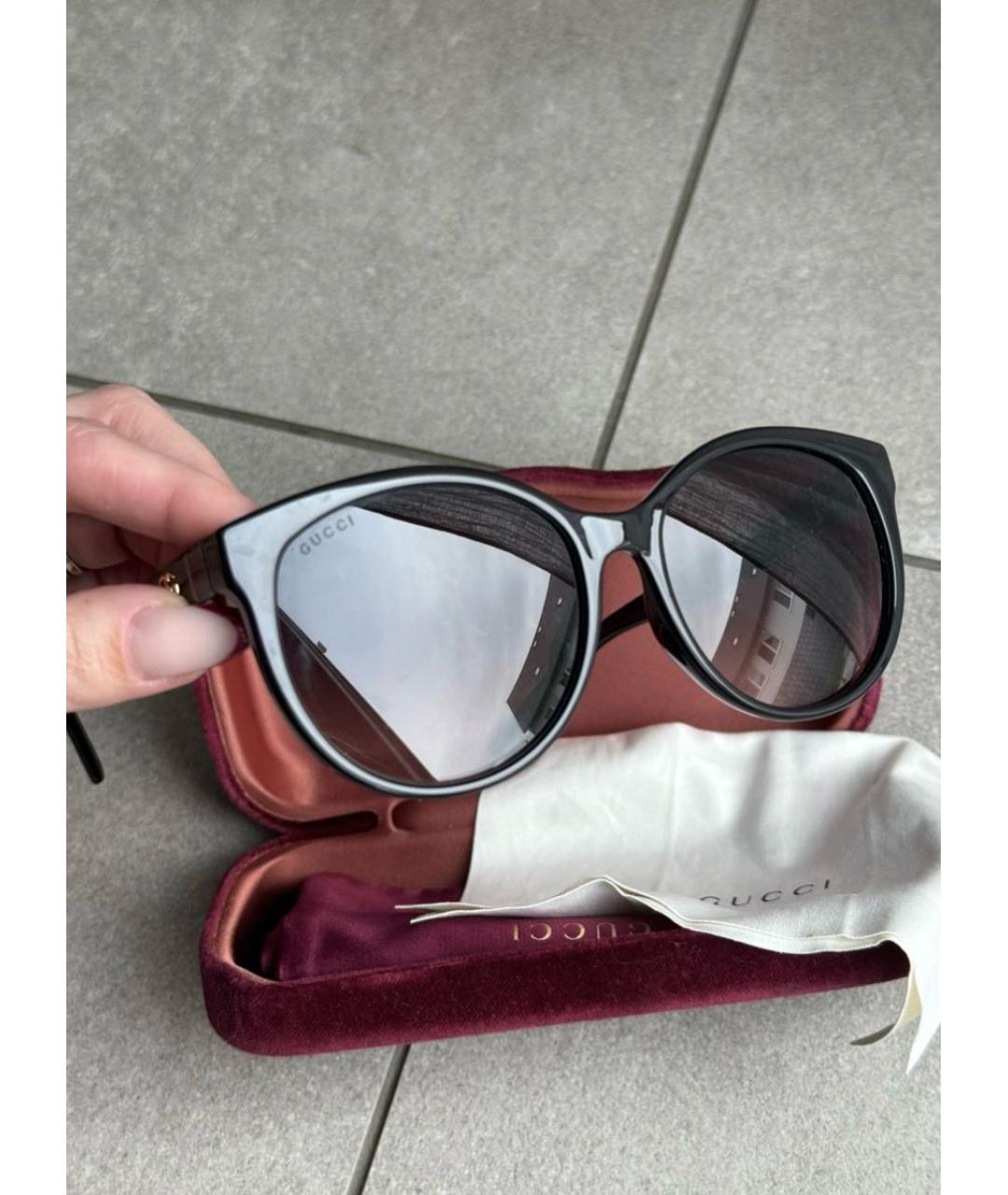 GUCCI Черные пластиковые солнцезащитные очки, фото 4