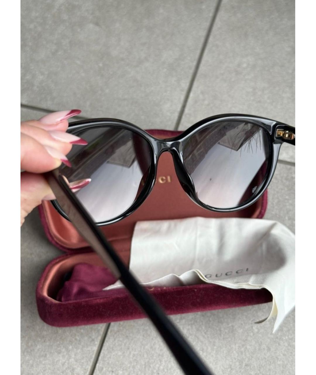 GUCCI Черные пластиковые солнцезащитные очки, фото 5