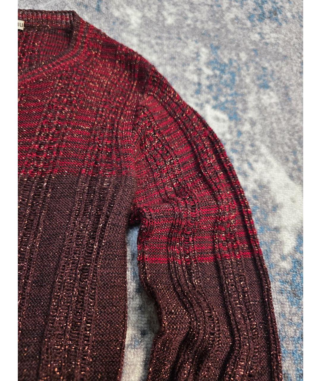 MIU MIU Бордовый шерстяной джемпер / свитер, фото 3