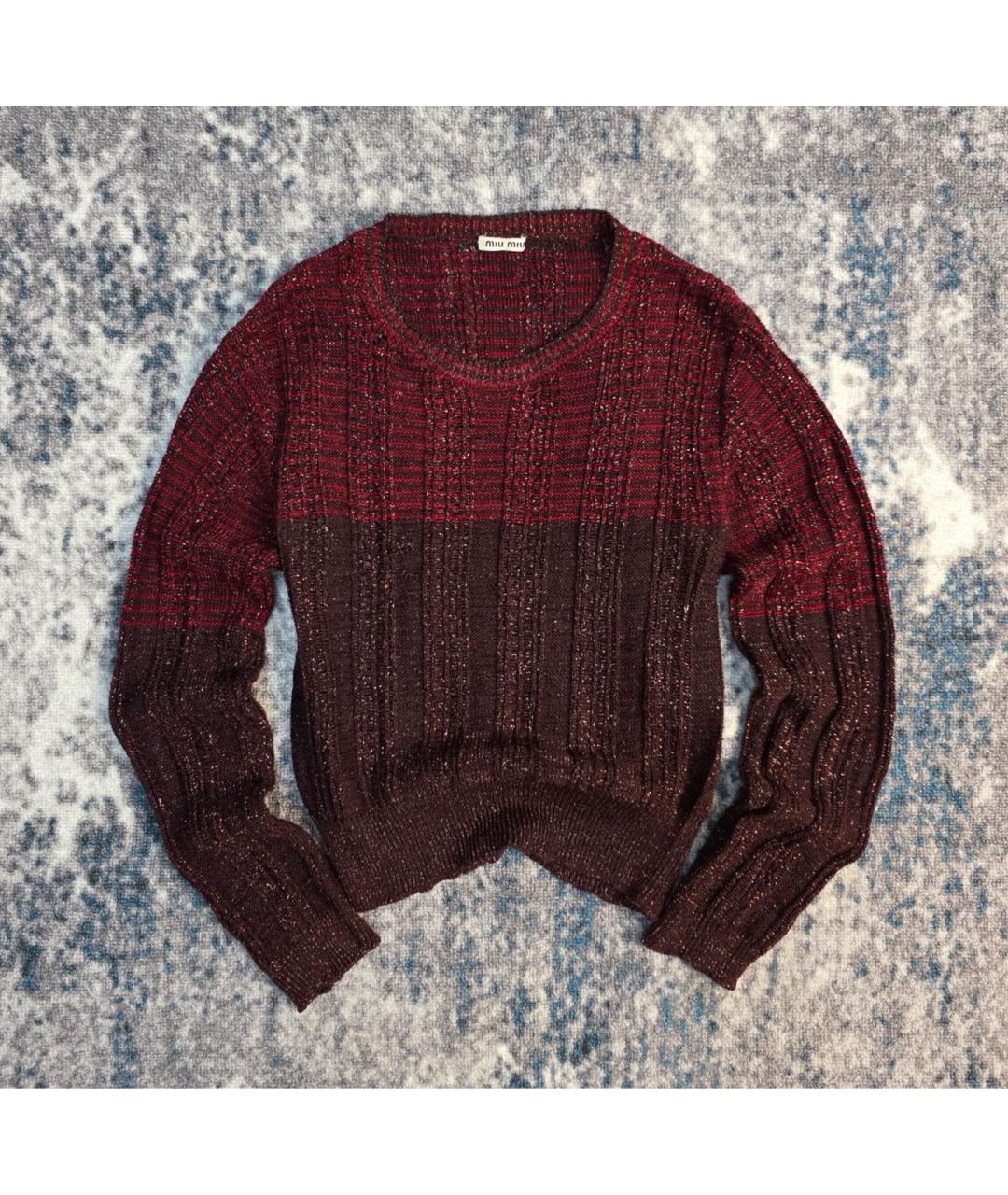 MIU MIU Бордовый шерстяной джемпер / свитер, фото 5