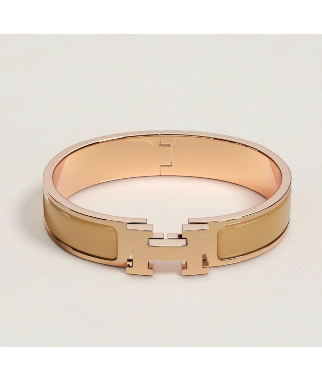 HERMES Бежевый металлический браслет, фото 5