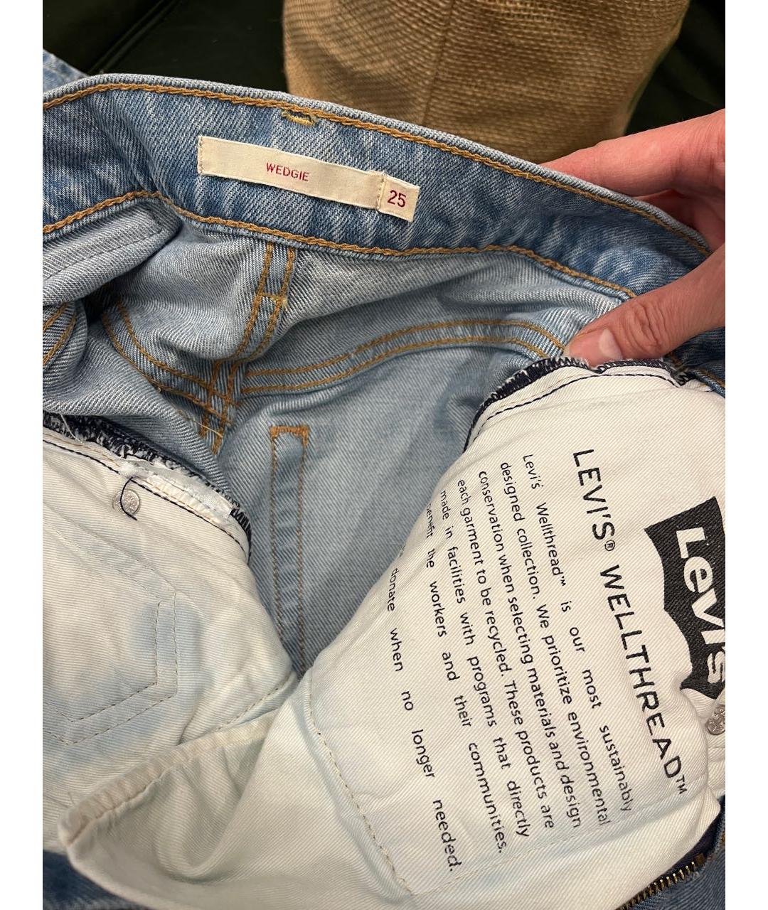 LEVI'S Голубые хлопковые джинсы клеш, фото 5