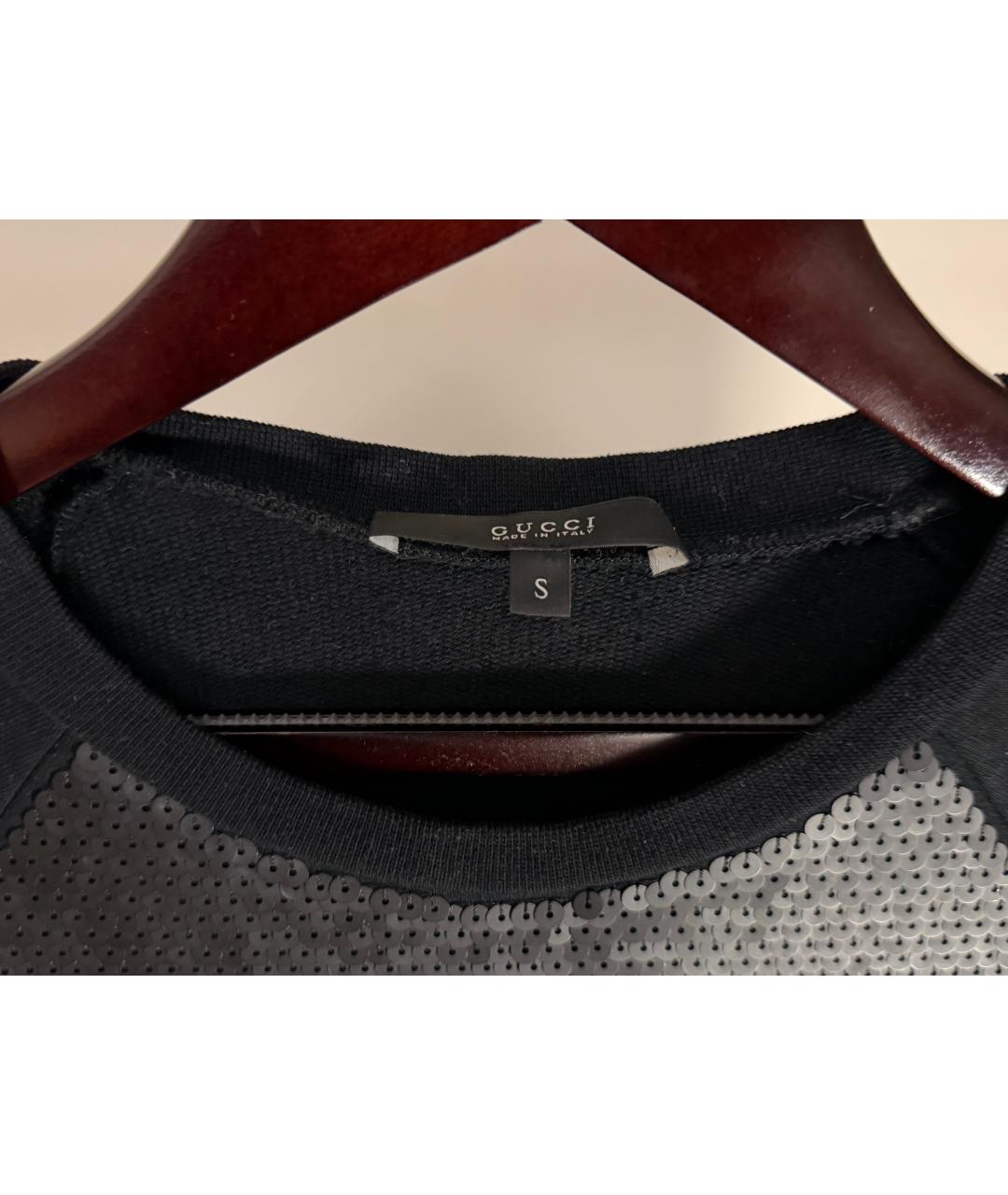 GUCCI Черный хлопко-эластановый джемпер / свитер, фото 3