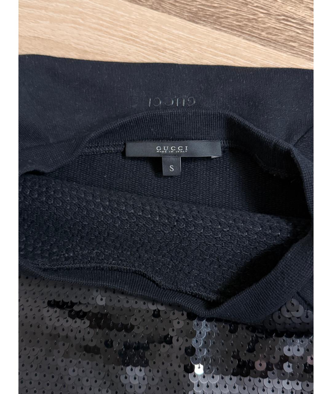 GUCCI Черный хлопко-эластановый джемпер / свитер, фото 4