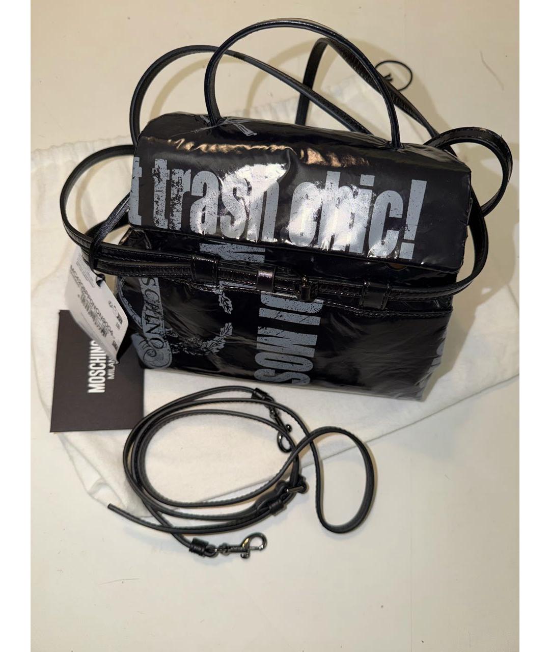 MOSCHINO Черная сумка с короткими ручками, фото 2