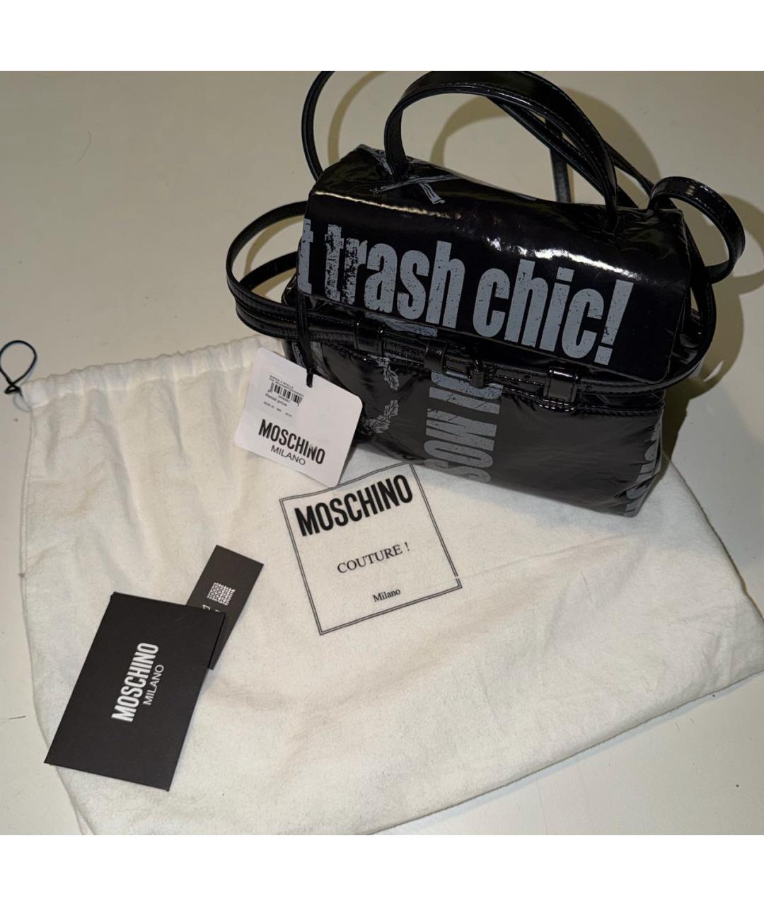 MOSCHINO Черная сумка с короткими ручками, фото 4