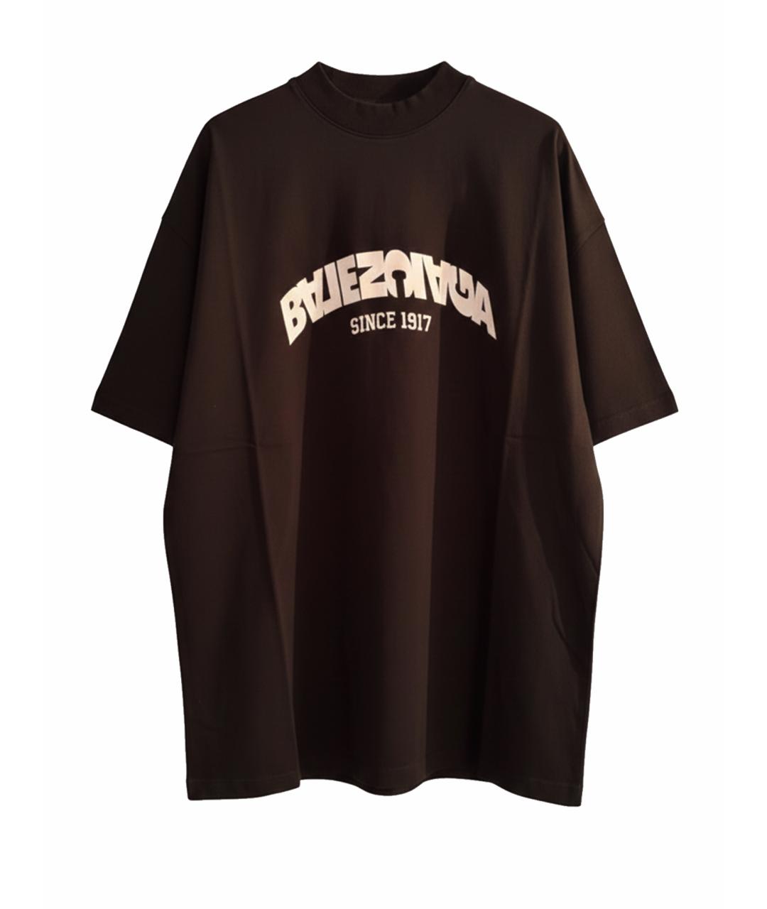 BALENCIAGA Черная хлопковая футболка, фото 1